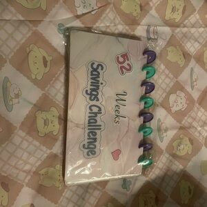 52 Weeks Savings Challenge Binder with Purple and Green Rings